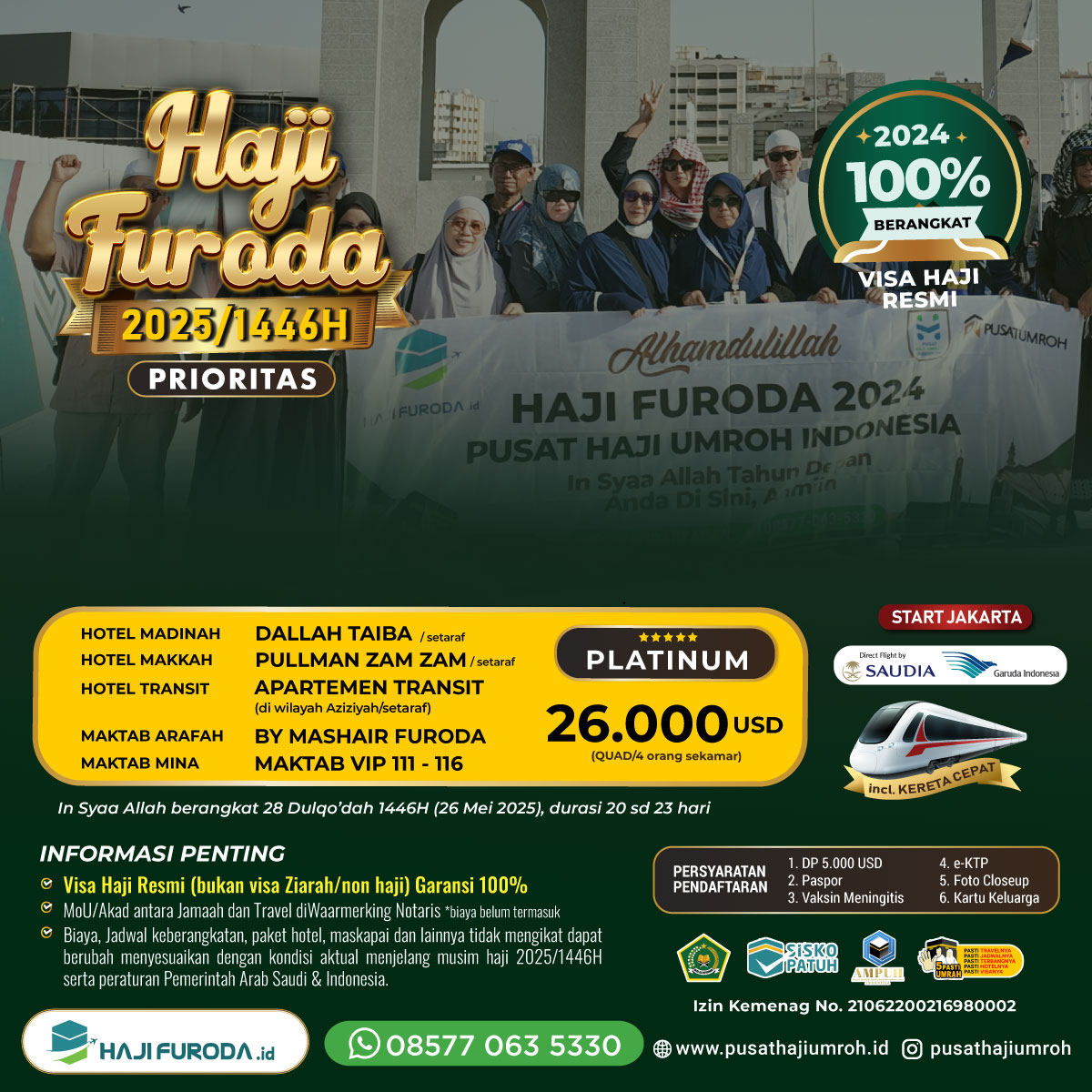 Haji Furoda 2025 Platinum bersama Ustadz Abdurrahman Zahier